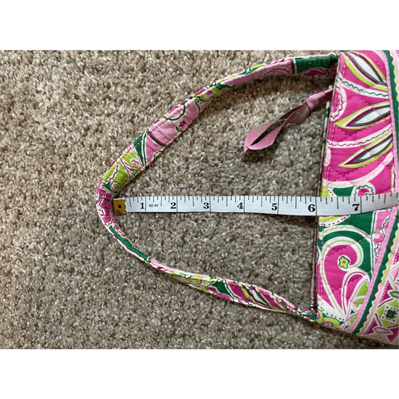 Vera Bradley Paisley Pink Green Y2K Small Shoulder Tote Early 2000s Babydoll - Picture 7 of 7